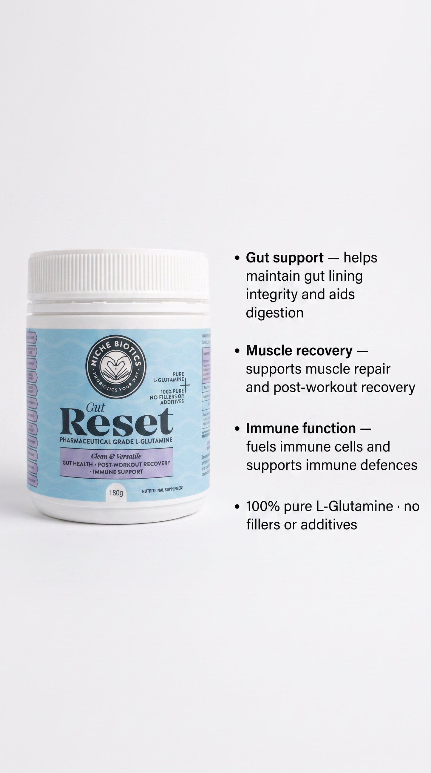 Gut Reset — Pure L-Glutamine Amino Acid Powder